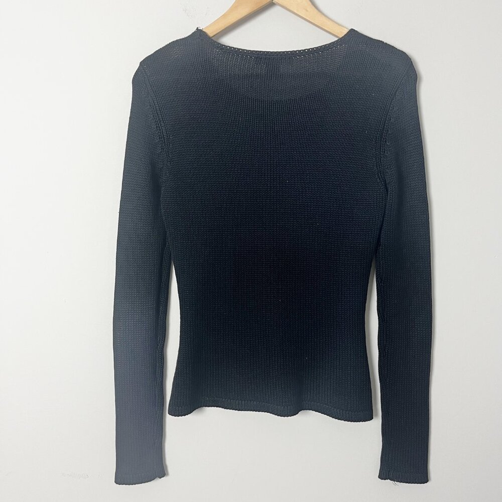 2/$30 Harold Silk Cotton Black Sweater Small - Picture 3 of 4
